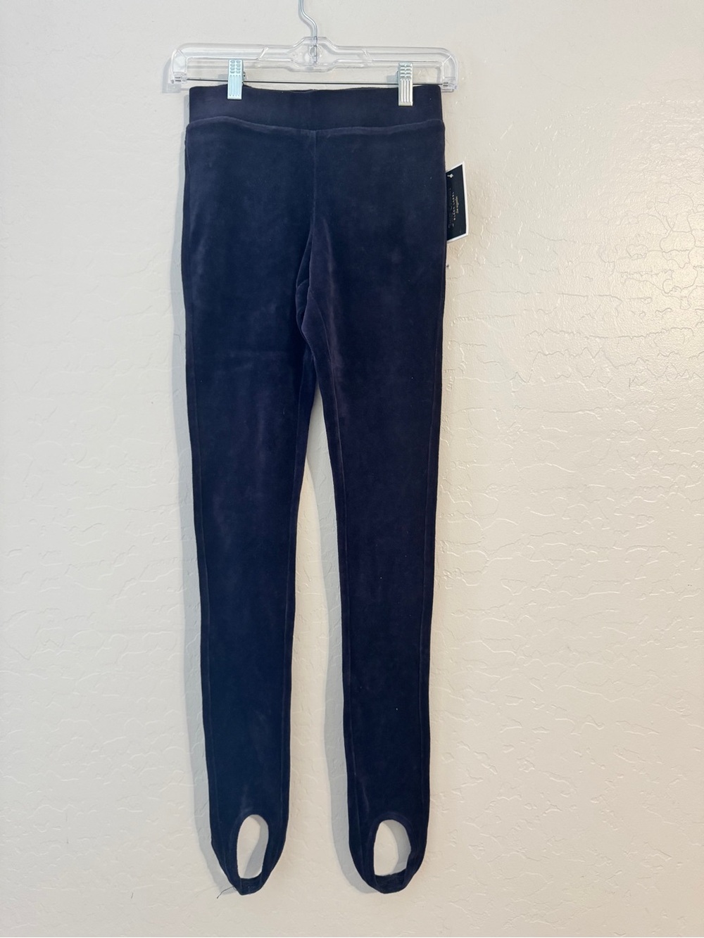 👖NWT Juicy Couture Black Label Black Velour Leggings XS High Rise Stretch